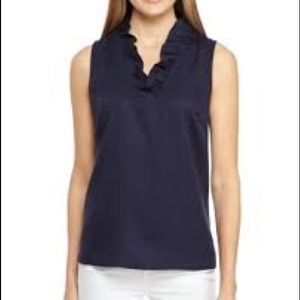Crown and Ivy ruffle neck top NWOT